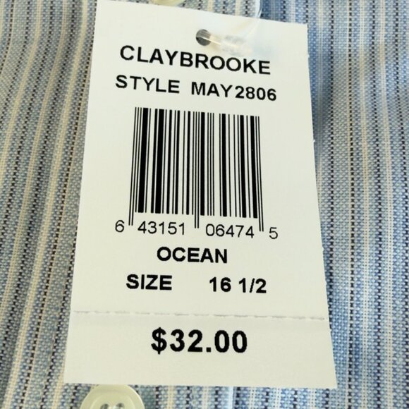 Claybrooke Men’s 16.5 Short Sleeve Oxford Shirt – Wrinkle Free Stain Repellent T - Picture 7 of 14